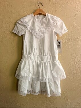 Gunne Sax White Lace Tiered Sundress